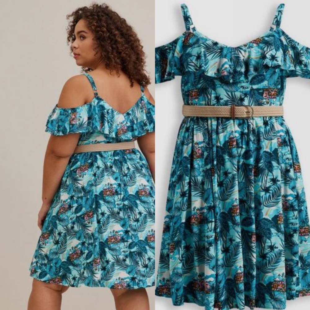 Torrid Disney Encanto Cold Shoulder Belted Dress - Picture 1 of 4